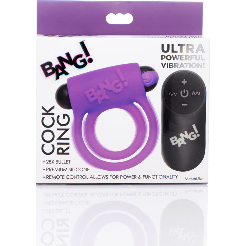 Bang! Silicone Cock Ring & Bullet With Remote Control