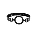 Ouch! Black & White Silicone Ring Gag With Adjustable Bonded Leather Straps