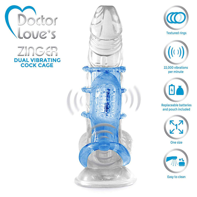 Zinger Dual Vibrating Cock Cage