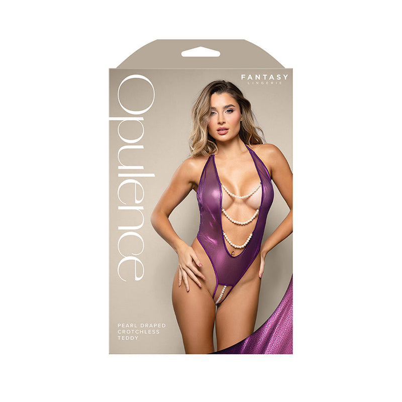 Pearl Draped Crotchless Teddy