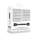 Ouch! Black & White Bonded Leather Hand Cuffs With Handle With Adjustable Straps
