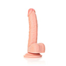 Curved Realistic Dildo With Balls And Suction Cup