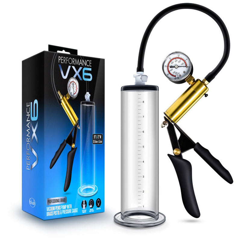 Performance Vx6 Vacuum Penis Pump With Brass Pistol & Pressure Gauge