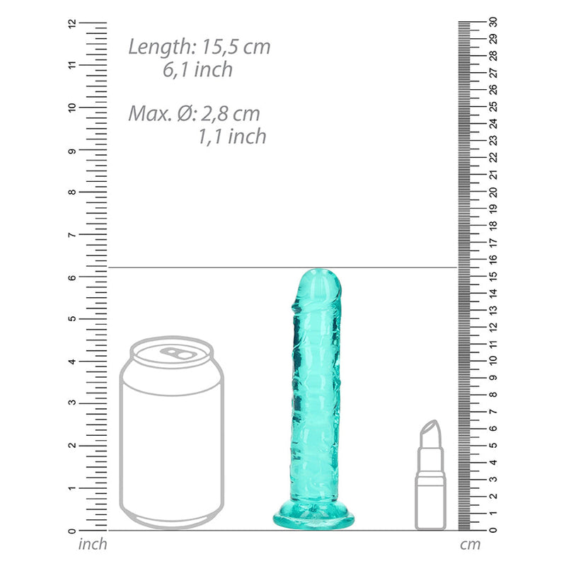 Realrock Crystal Clear Straight Realistic Dildo With Suction Cup