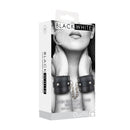 Ouch! Black & White Plush Bonded Leather Hand Cuffs With Adjustable Straps