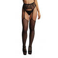 Le Desir Fishnet And Lace Garterbelt Stockings