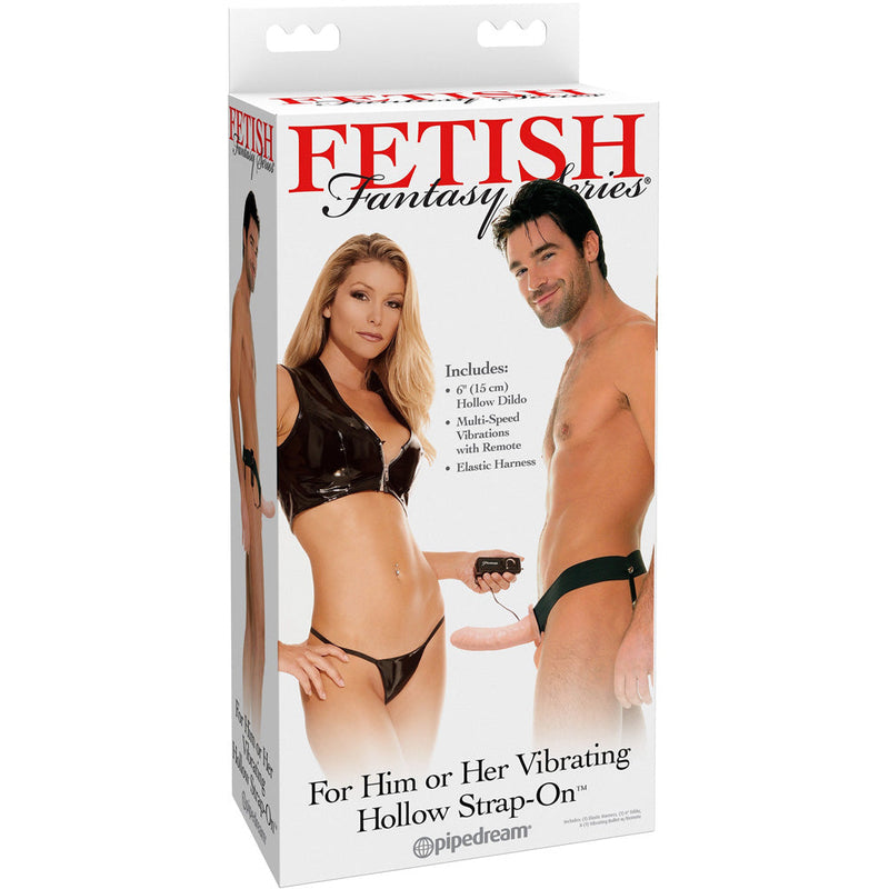 Fetish Fantasy Series For Him or Her Vibrating Hollow Strap-On