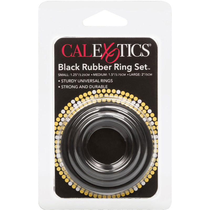 Black Rubber Ring 3 Piece Set