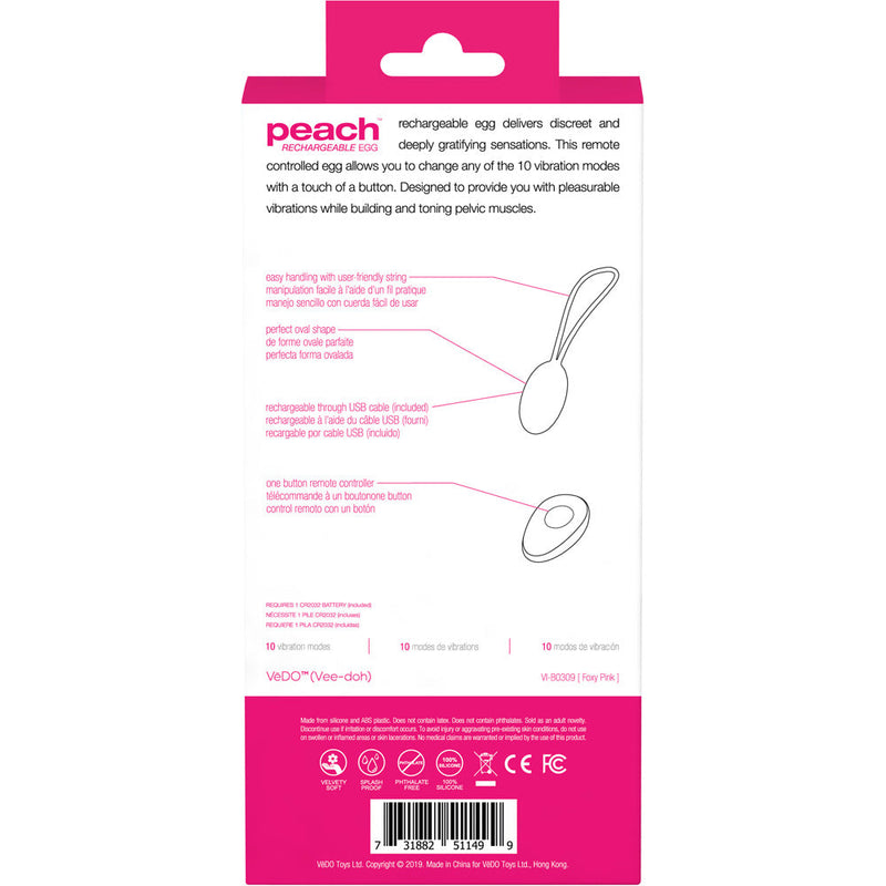 Peach Rechargeable Egg Vibe