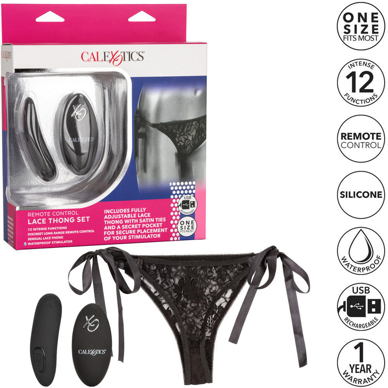 Remote Control Lace Thong Set