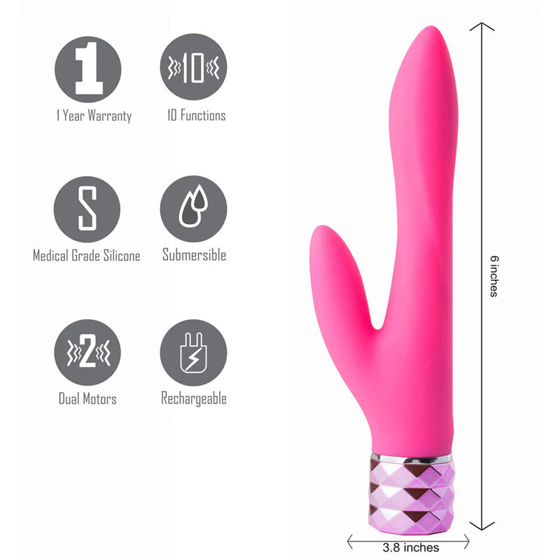 Maia Victoria Crystal Gems Vibrator Neon Pink