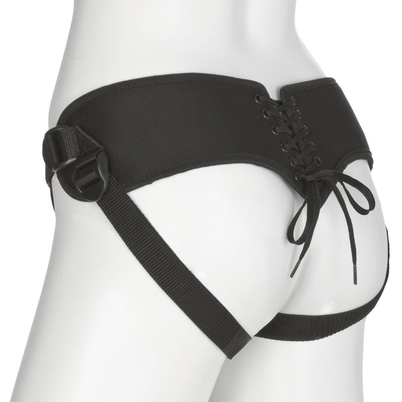 Vac-U-Lock Platinum Corset Harness With Plug