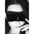 Ouch! Black & White Satin Curvy Eye Mask With Elastic Straps