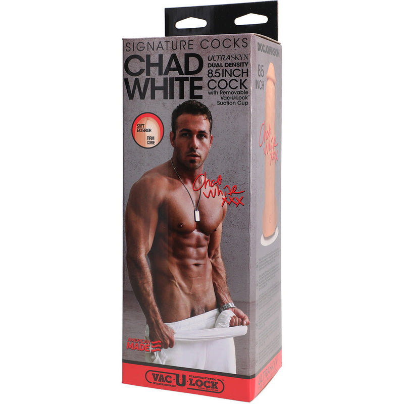 Signature Cocks Chad White Ultraskyn Cock With Removable Vac-U-Lock Suction Cup