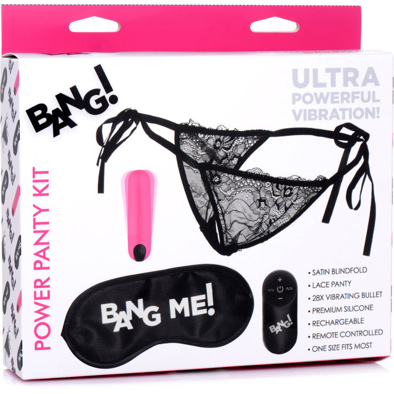 Bang! Power Panty Lace Panties, Bullet & Blindfold Kit