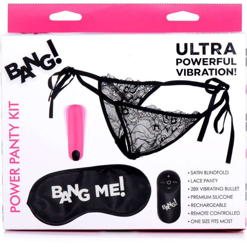 Bang! Power Panty Lace Panties, Bullet & Blindfold Kit