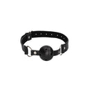 Ouch! Black & White Breathable Ball Gag With Bonded Leather Straps