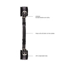 Ouch! Black & White Bonded Leather Hand Cuffs With Handle With Adjustable Straps