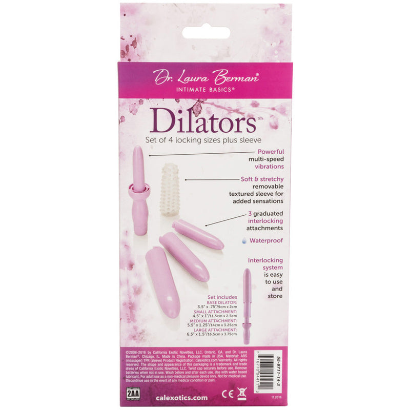 Dr. Laura Berman Dilators Set Of 4 Locking Sizes Plus Sleeve