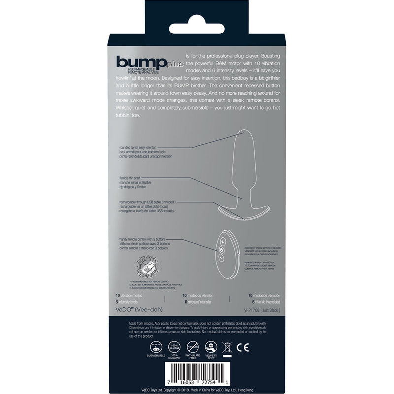 Bump Plus Rechargeable Remote Control Anal Vibe